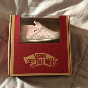Infant slip on checkerboard pink vans